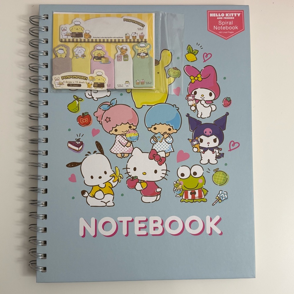 Sanrio Hello Kitty Spiral hardcover Notebook with Cute Sticky Tabs